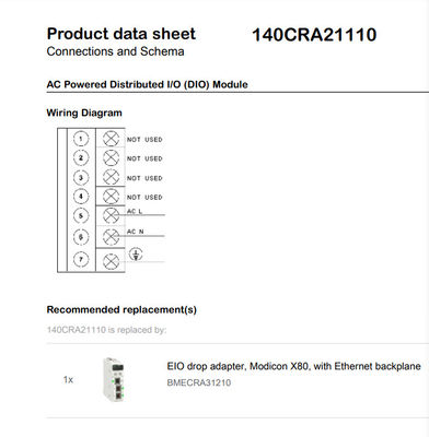PLC 140CRA21110 DIO van SCHNEIDER TSX Modicon Quantumdalingsinterface TSX