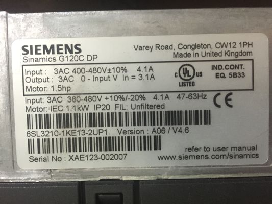 6SL3210-1KE13-2UP1 Siemens SINAMICS G120C Geschatte powerc 11KW   met 150%-overbelasting