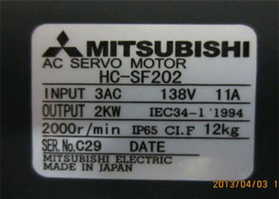 Hc-SF202 de Industriële Reeks hc-MF van Servomotormitsubishi 2000rpm 2kW