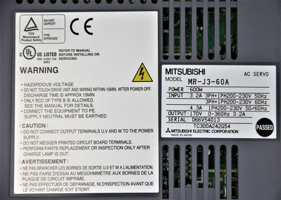 Bestuurder van de de Versterker M.-J3 Reeks M.-j3-60A AC van MITSUBISHI 600W de Servo