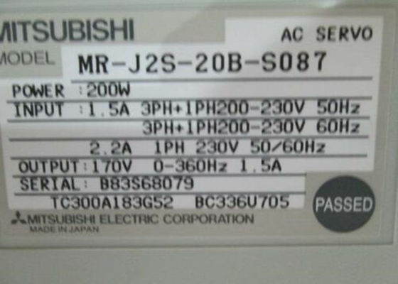 Industriële 200W Servo de Aandrijvings M.-j2s-20b-S087 AC VERSTERKER 170V 360Hz 1.5A van Mitsubishi