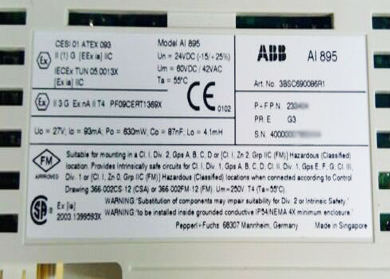 PLC van AI895 S800 I/O Module 12bit van de Module3bsc690086r1 Analoge Input TC/RTD
