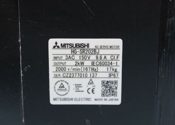 Nieuwe Industriële AC de Servomotor Hg-SR202BJ 2KW Motoren 3AC 9.6A 150V van MITSUBISHI in Voorraad