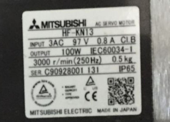 De Industriële Servomotor HF-KN13 100W 3AV 0.8A van Mitsubishi Electric Geen elektromagnetische rem