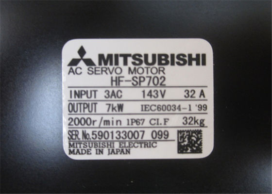 De Reeks Industriële Servomotor 7.0KW HF-SP702 2000rpm 13/8in 143vac van Mitsubishi J3