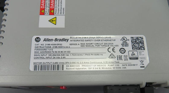 Ab 2198-H008-ERS2 de Outputfase 1 en 3 van de 6,3 Ampère Piekstroom 190 - 528 VAC Input