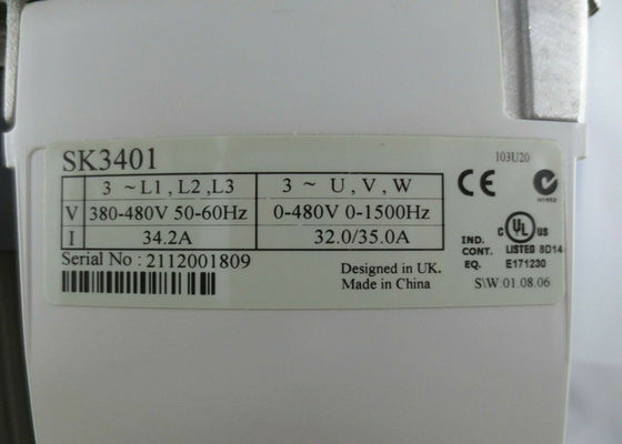 Van de CONTROLEtechnieken van 15KW Nidec EMERSON Inverter SK3401 van de BEVELHEBBERSsk AC DRIVE 460VAC 25HP