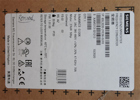 6SL3220-2YE36-0UF0 Siemens 380-480 V SINAMICS G120X schatte macht: 37 kW bij 110%-jaren '60