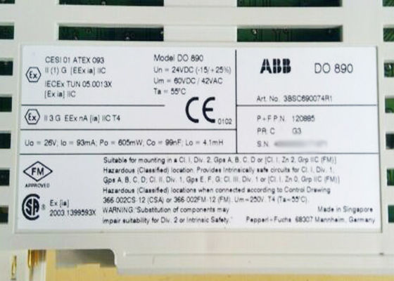 IS de Digitale Output van 3BSC690074R1 DO890 I/O Module van 4CH ABB 800xA