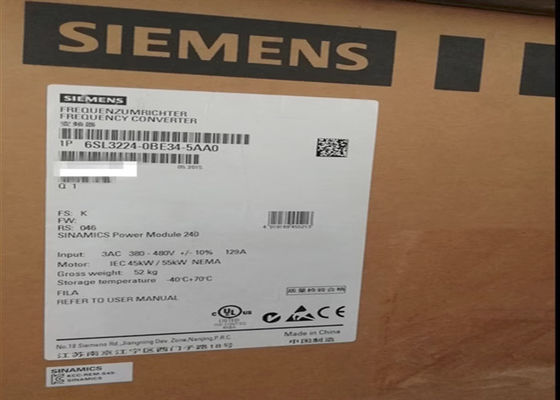 6SL3224-0BE34-5AA0 van de de Voedingmodule van Siemens Overtollige de Machtsmodule PM240 van Sinamics G120