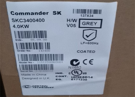 VAN DE CONTROLEtechnieken VAN 4.0KW EMERSON VAN DE DE BEVELHEBBERSskc3400400 DE VERANDERLIJKE AC AANDRIJVING OMSCHAKELAAR 3PH 400V