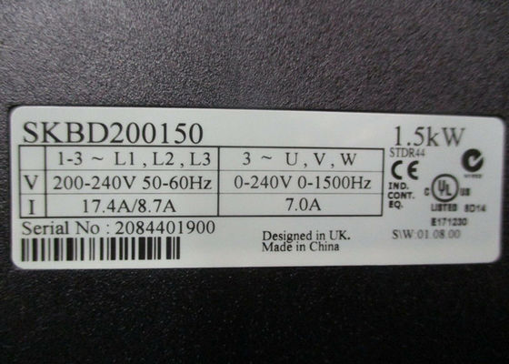VAN DE CONTROLEtechnieken SKBD200150 VAN NIDEC EMERSON DE BEVELHEBBER SK 1.5KW 200-240V 50-60HZ 17.4A/8.7A