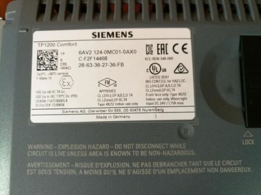 SIEMENS 6AV2124-0MC01-0AX0 12&quot; WIDESCREEN-TFT-DISPLAY 12 MB GEBRUIKERSGEHEugen