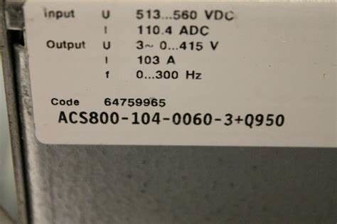 ACS800-104-0125-3+Q950 Abb Frequentieomzetter 400V 25 kVA / + AGPS-01 34 kg