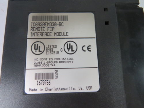 IC693BEM330 GE Fanuc FIP Bus Interface Module Series 90-30 Programmable Logic Controller