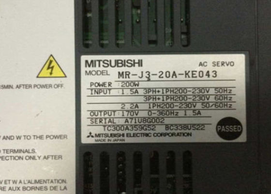 200W MITSUBISHI AC Servo Versterker MR-J3-20A-KE043 360Hz 1.5A Industrial DRIVE Uitgang 170V