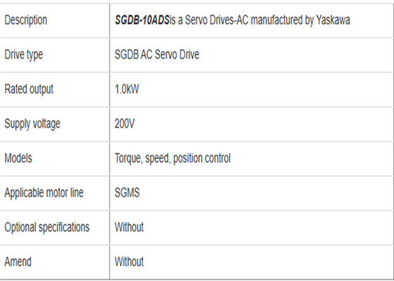 Yaskawa SGDB-10ADS 200V AC servoaandrijvingen gloednieuw in origineel