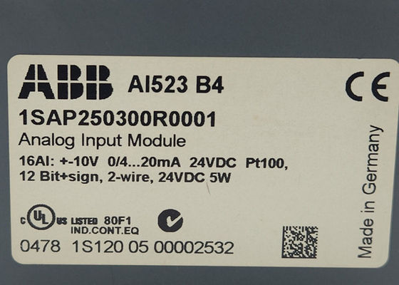 ABB AI523 1SAP250300R0001 AI523: S500 Analoog-invoermodule 16 AI: U, I, RTD, DI. 13Bit inclusief teken 1-draad
