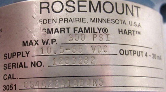 ROSEMOUNT 3051CG4A22A1AB4K5 Druktransmitter 300PSI 10,5-55V-DC