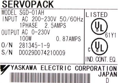 Yaskawa SGD-01AH 200V AC Servo Drives Brand New Originele Doos