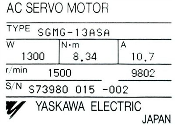 Yaskawa SGMG-13ASA Japan Nieuwe AC servomotor in originele doos