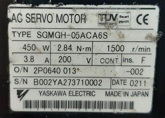 Yaskawa SGMGH-05ACA6S 0.45kw AC Servomotor Merkwaardig Nieuw Originaal