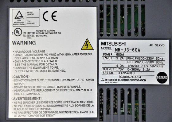 600W Mitsubishi AC Servo Versterker MR-J3-60A-ED Industriële aandrijving MR-J3-60A-EB 170V 3.2A