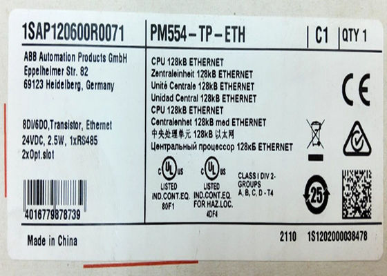 ABB PM554-TP-ETH 1SAP120600R0071 AC500 Prog. Logische controller 128kB 8DI/6DO-T ETH 24VDC
