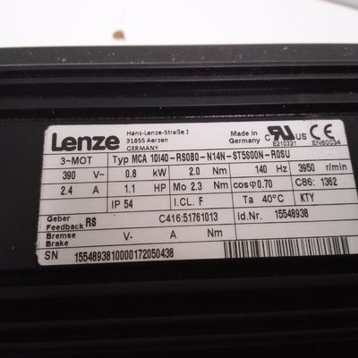 Lenze MCA 10I40- RS0B0-N14N-ST5S00N-R0SU 1.4751242 LB-FT koppel