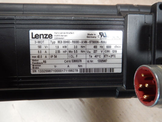 LENS MCS 09H60-RS0B0-A14N-ST5S00N-R0SU Beschrijving SERVO MOTOR 3.4A 307V 3.8NM