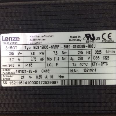 Lens MCS 12H35-SRMP1-Z0E0-ST6S00N-R0SU Nominale snelheid 2323 2323