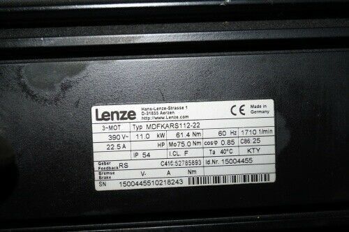 LENZE MDFKARS112-22 Servomotor voor zware toepassingen