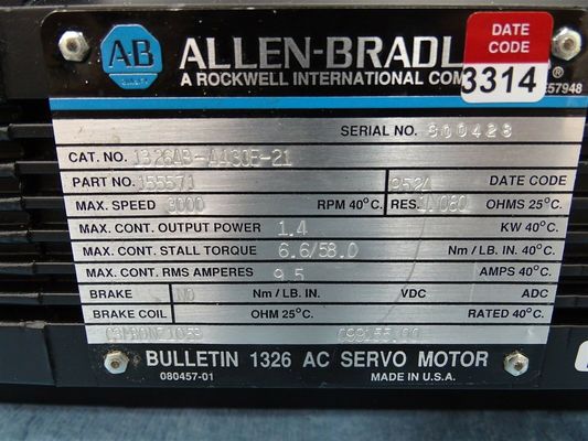 1326AB-A430E-21 AC-servomotoren voor zware industriële machines