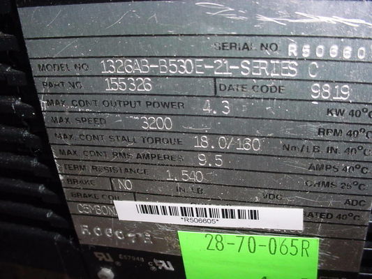 1326AB-B5330E-21-SERIE Torque Plus Servomotoren ontworpen voor 1391-DES AC Servo Drive