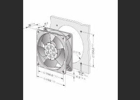 Ebmpapst 4656 Z Hoge duurzaamheid wisselstroom nominale spanning Centrifuge ventilator