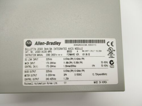 ALLEN-BRADLEY 2093-AC05-MP5 Kinetix 2000 geïntegreerde asmodule en asmodule