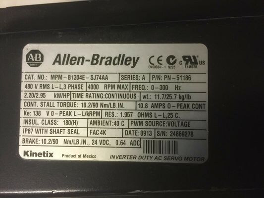 Alleen-Bradley MPL-B1304E-SJ74AA MP-serie MPM 480V AC roterende servomotor