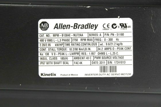 Alleen-Bradley MPM-B1304E-MJ72AA MPM-serie MPM 480V AC roterende servomotor