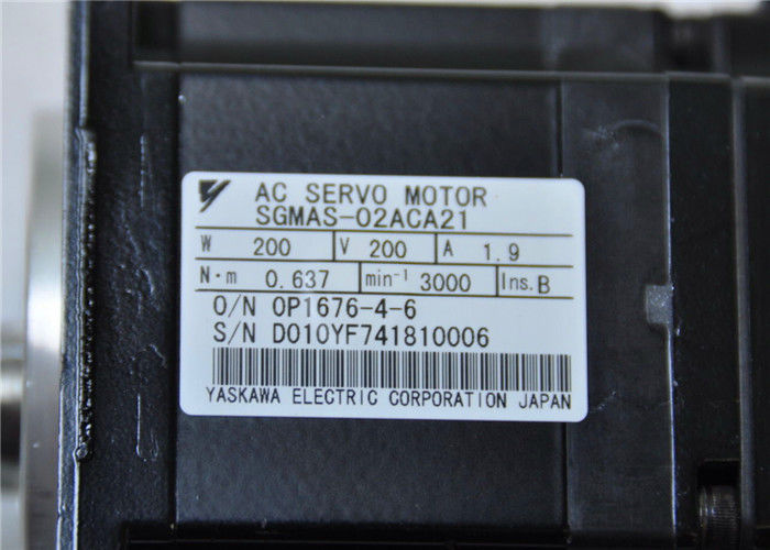 Sigma II de SERVOmotor 200W 1.9A 0.637N.m van YASKAWA SGMAH van sgmas-02ACA21 AC