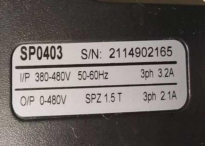 Van de Techniekenemerson unidrive SP0403 AC van de Nideccontrole de Aandrijving 0.75kW 0-480V 3PH 2.1A