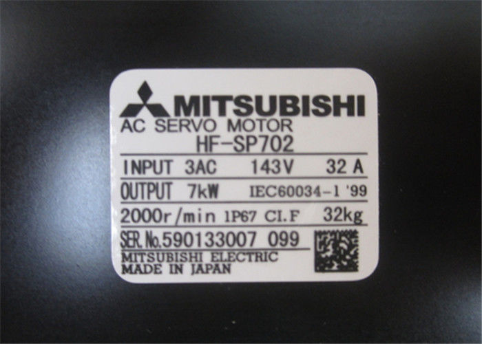 De Reeks Industriële Servomotor 7.0KW HF-SP702 2000rpm 13/8in 143vac van Mitsubishi J3