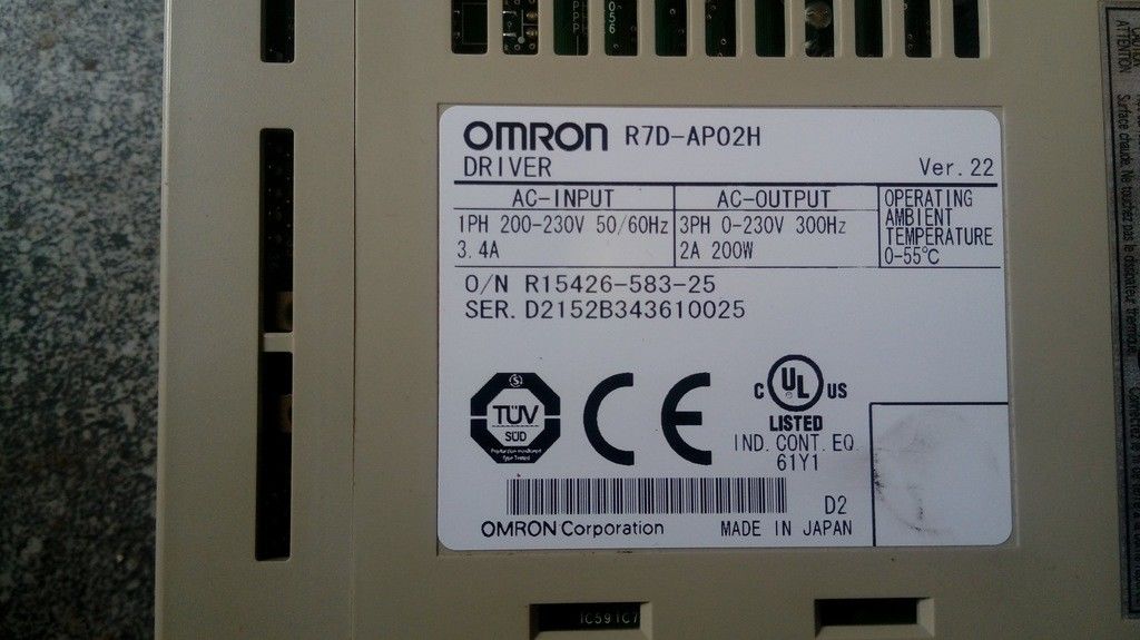 Servoac 100VAC de Leverings1a 100V Lading 50 van OMRON R7D-BPA5L de Enige faseinput van W