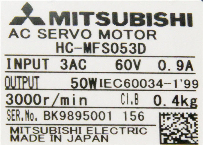 Industriële AC de Servomotor Nieuwe origineel van Mitsubishi 50W hc-MFS053D 0.9A 51V