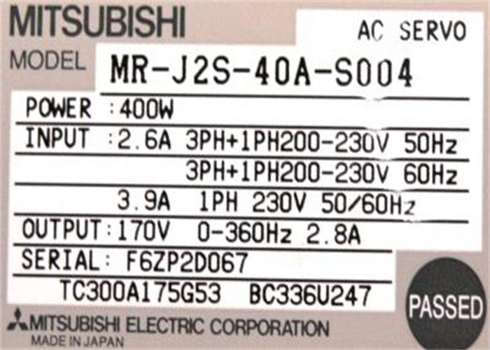 SERVO NIEUWE de Versterker M.-j2s-40a-S004 Industriële AC Aandrijving 170V 2.8A van Mitsubishi Electric 400W