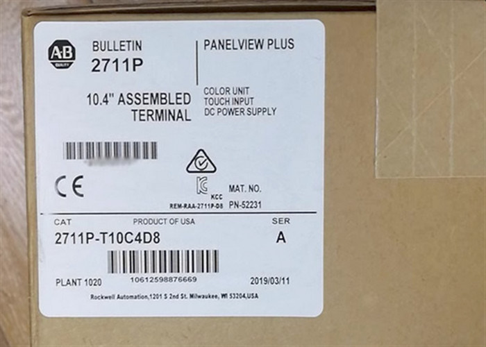 Touch screen 640 x 480 van 2711P-T10C4D8 AB HMI de grafiek van de 18 beetjekleur