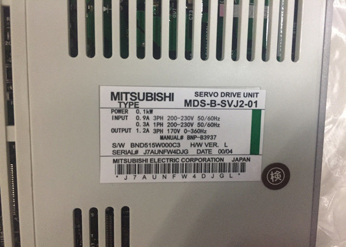 Mitsubishi elektrische aandrijvingen MDS-B-SVJ2-01 Industrial AC Servo Motor Drive Unit 0.1KW 0.9A