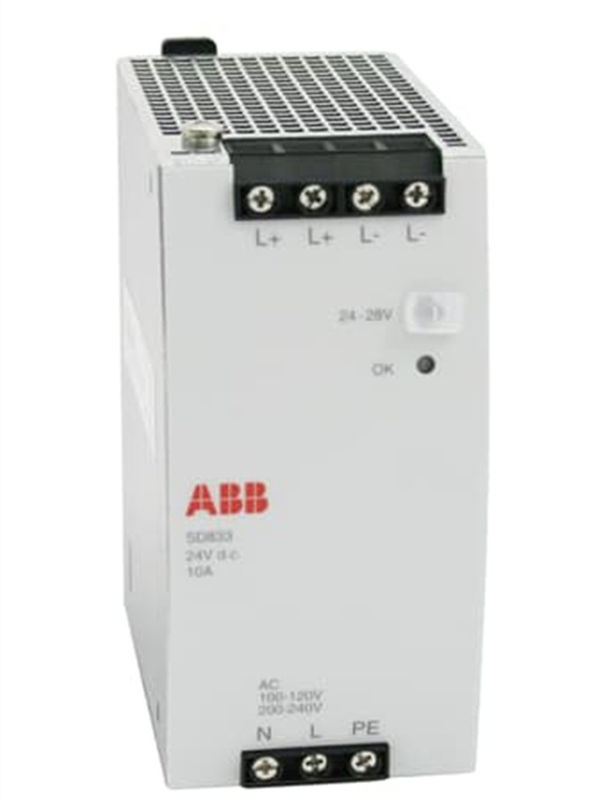 ABB SD833 3BSC610066R1 Stroomtoevoer Input AC100-120/200-240 V Auto-select Input Output DC 24 V 10A
