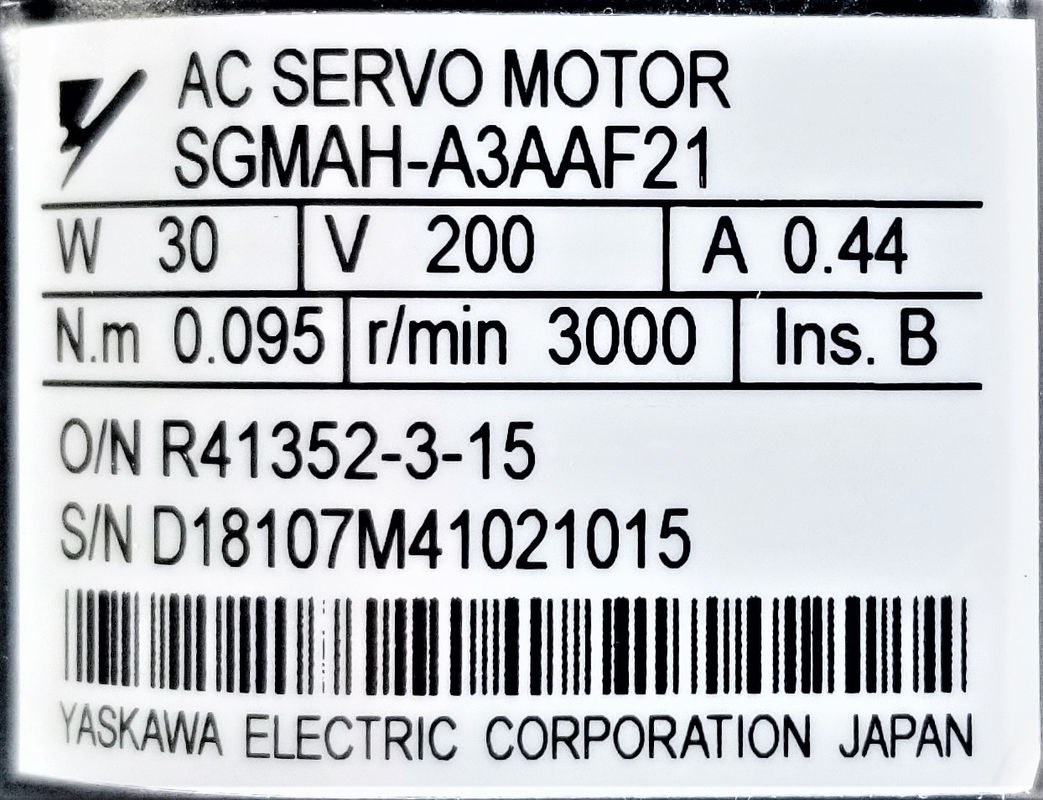 Yaskawa AC Servo Motor SGMAH-A3AAF21 Brand New In Originele Doos