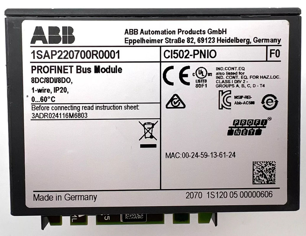 CI502-PNIO 1SAP220700R0001 Communicatiemodule 24V gelijkstroom Nieuw type