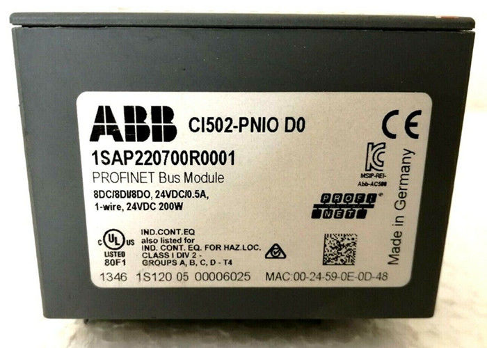 ABB CI502-PNIO 1SAP220700R0001 Interface module. PROFINET IO RT-apparaat. 8 DI: 24VDC. 8